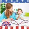 24 Set 4th of July Patriotic Craft Kits Independence Day Necklace Craft with Red White Blue Pony Beads Star Beads Wooden Pendants